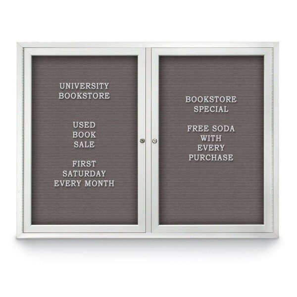 Indoor Enclosed Combo Board, 42"x32", Bronze Frame/Black Porc & Pearl